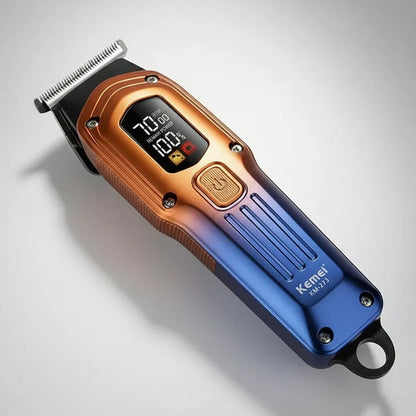 Cortapelo Profesional Kemei Km 273 Inalambrica Pantalla Lcd Gris Espacial / Plateado