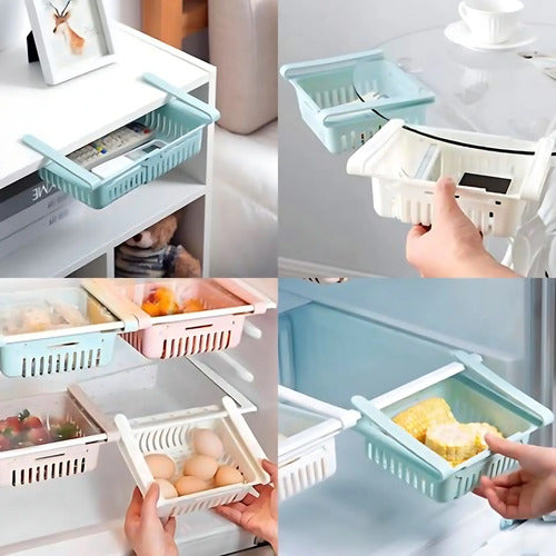 X2 Organizador Estante Canasto Extensible Heladera Placard Aleatorio