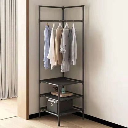 Perchero Organizador De Pie Estante Esquinero Dormitorio Negro