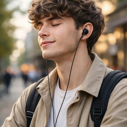Auriculares Tipo C Cableados Micrófono Volumen Audio Hd Pro Negro
