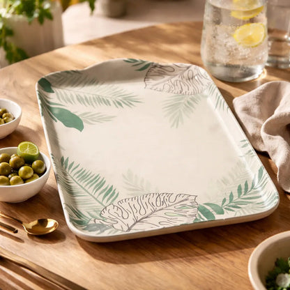 Bandeja Servir Melamina Rectangular 40x24cm Alimentos Hogar Beige