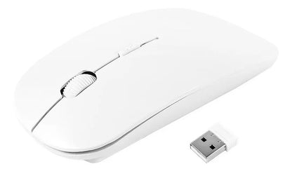 Mouse Inalámbrico Ultra Delgado Slim Tipo Mac Oficina - Otec Color Blanco