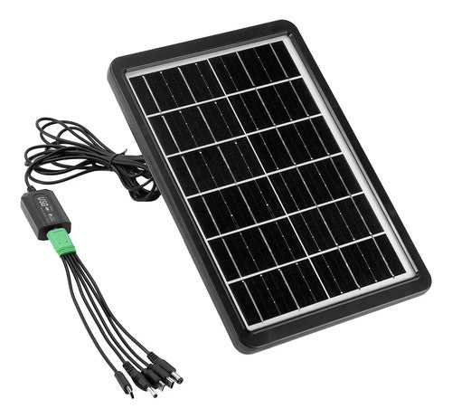 Panel Solar Cargador Usb Con Cables + Luz Recargable 30 Leds Negro 6v