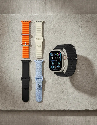 Smartwatch T20 Ultra 4 Mallas Llamada Bluetooth Notificacion Plateado Deportiva Perforada / Sport Negro