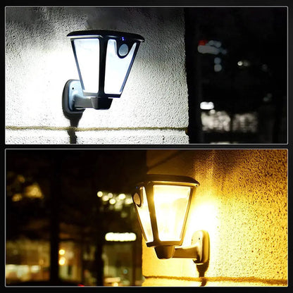 Lampara Solar Exterior Foco Farol Aplique Led Estaca Jardin Negro