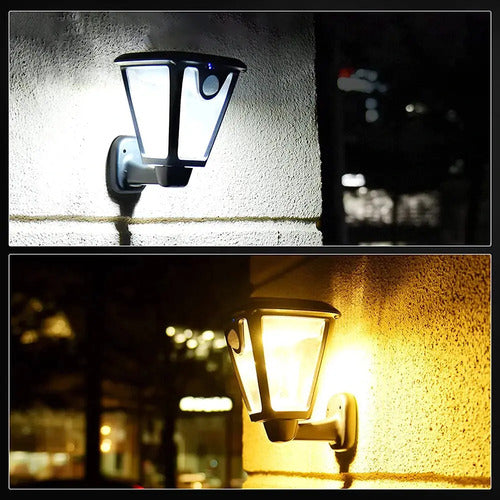 Set X2 Farol Solar Exterior Foco Lampara Led Estaca Jardin Negro