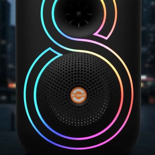 Parlante 8 Bluetooth Led Rgb Tws Usb Fm Microfono 25w Set Negro