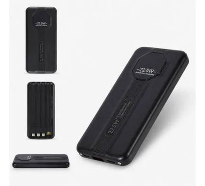 Power Bank 10000mah 22.5w Cables Integrados Carga Rápida Negro