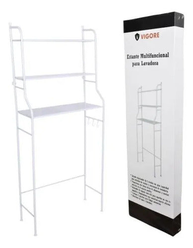 Estante Organizador Baño Lavarropas Inodoro 3 Pisos Metal Blanco