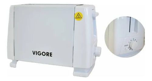 Tostadora Electrica 2 Rebanadas 700w Pan 6 Niveles Acero Blanco
