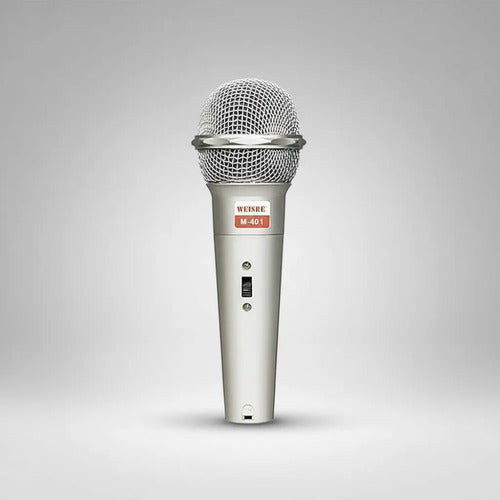 Micrófono Dinámico Karaoke Cableado 600 Ohms Profesional Gris