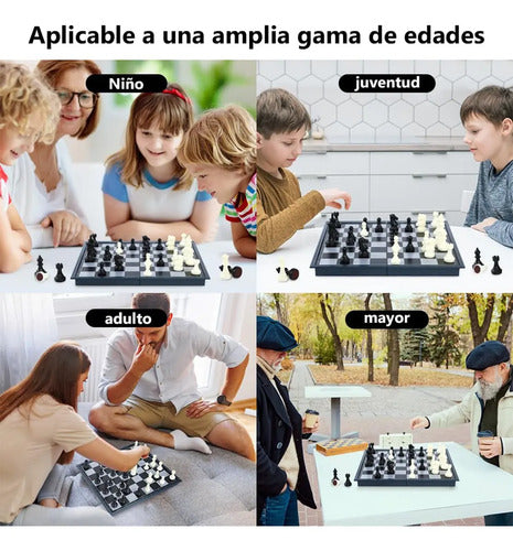 Ajedrez Magnetico Plegable Tablero Fichas Abs Juego De Mesa