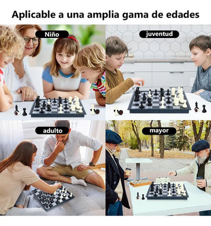 Ajedrez Magnetico Plegable Tablero Fichas Abs Juego De Mesa