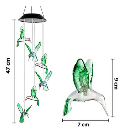Llamador De Angeles Solar Decoracion Led Colibri Exterior Varios