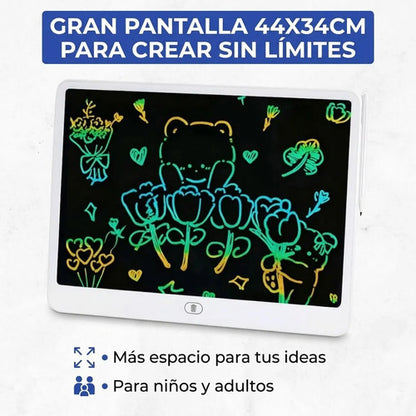 Tableta Lcd Dibujo Escritura Pizarra Infantil Magica 44x34cm Blanco