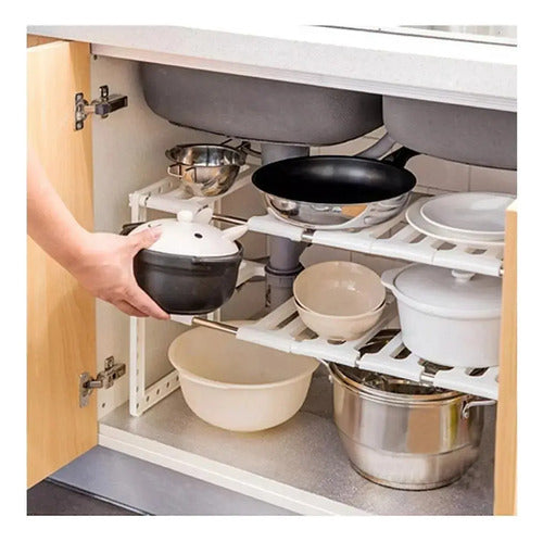 Estante Organizador Bajo Mesada Para Cocina Blanco