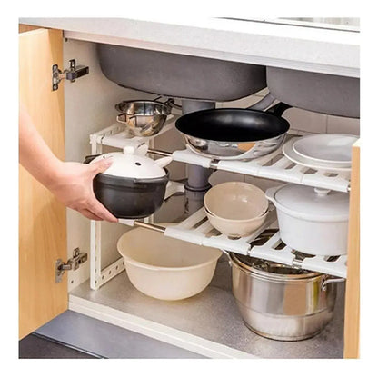 Estante Organizador Bajo Mesada Para Cocina Blanco