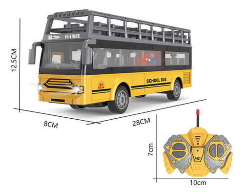 Autobus Escolar Juguete Con Control Remoto Luces Led Aleatorio