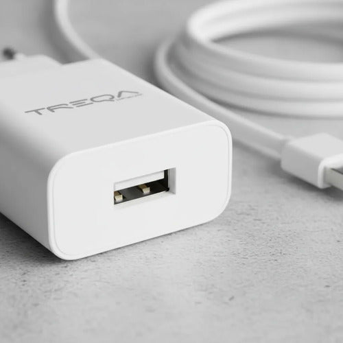 Cargador Pared Usb Cable Usb Ios Celular Carga Rapida 18w Blanco