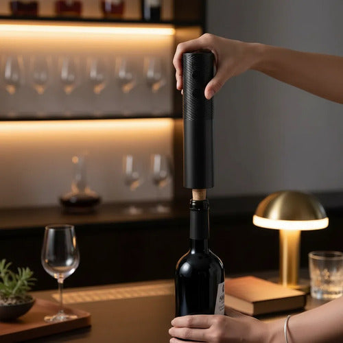 Destapador Vino Electrico Recargable Sacacorchos Automatico Negro
