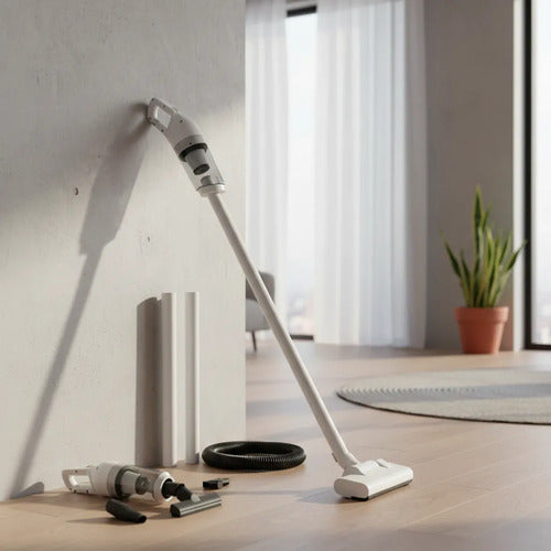 Aspiradora Inalambrica 2 En 1 Mano Varilla 1200mah Portatil Blanco