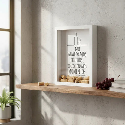 Cuadro Caja Porta Corchos Decorativo Vino 34x24x7cm Hogar Aleatorios