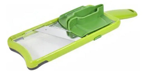 Mandolina Cortadora Verduras Ajustable Cocina Cuchilla Acero Verde