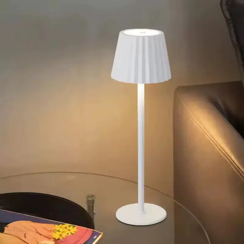 Lampara Velador Led Recargable Usb Tactil Mesa De Luz Blanco