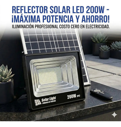 X2 Foco Solar Led Exterior 200w Reflector Con Control Remoto Negro Blanco Frío