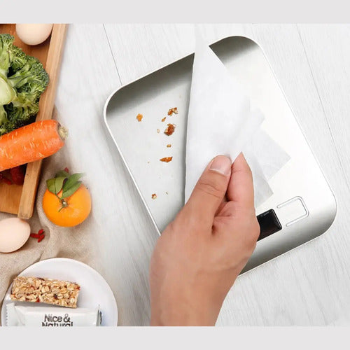 Balanza Digital Cocina Portatil Hasta 5 Kgs Plateado 5 Kg