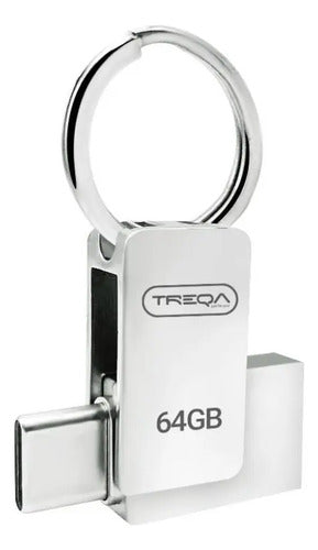Pendrive 64 Gb Tipo C 3.0 Función Otg Alta Velocidad Plateado