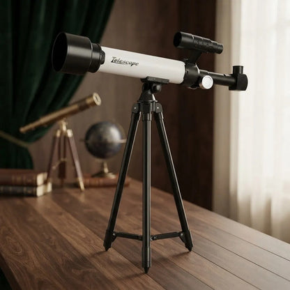 Telescopio Astronómico 30x 60x Trípode Soporte Celular Blanco Con Negro