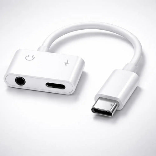 Adaptador Tipo C Conector Jack 3.5 Carga Blanco