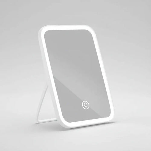 Espejo Luz Led Tactil Usb 3 Niveles Angulo Ajustable Blanco Blanco