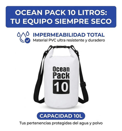 Bolso Estanco 10 Litros Impermeable Pvc Camping Playa 50x30 Aleatorio