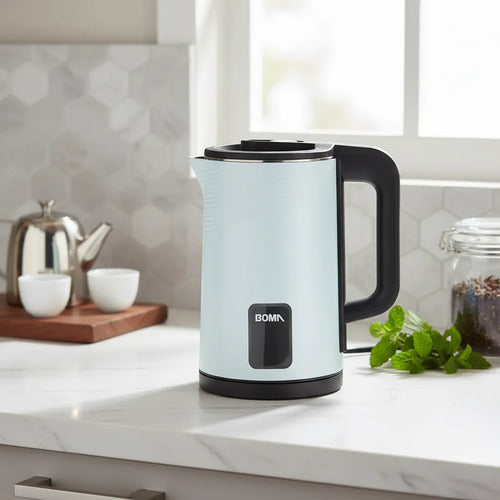 Pava Jarra Electrica 2.3l Doble Capa Corte Automatico Mate Celeste