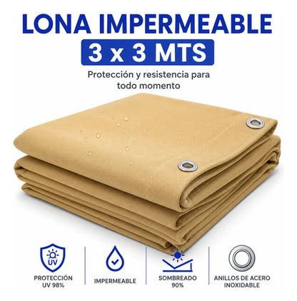 Toldo Lona Malla Sombra Camuflado 3x3 Impermeable Camping Aleatorio