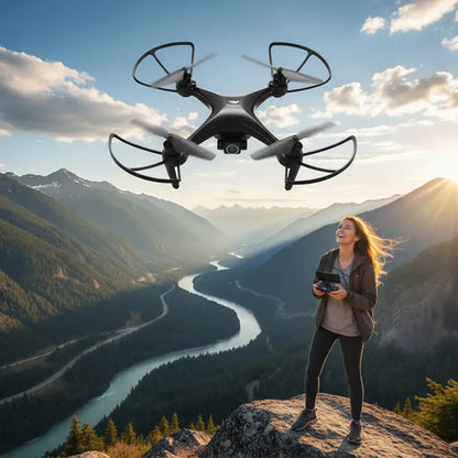 Drone Recargable Luces 2.4ghz Control Remoto 30cm Giro 360 Rojo