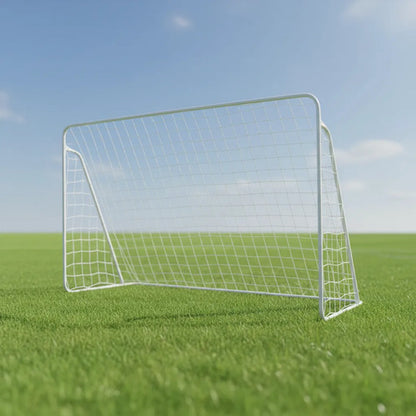 Arco De Fútbol Acero Resistente Red Y Estacas 213x150x75cm Blanco