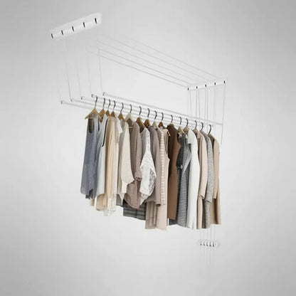 Tender Techo Regulable 5 Varillas Acero Inoxidable 120x38cm Blanco