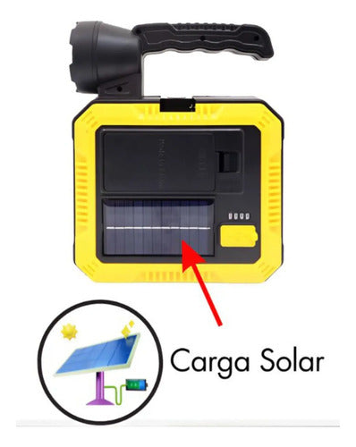 Foco Linterna Camping Solar + Kit Herramientas + Powe Bank Blanco Negro