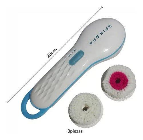 Cepillo Limpiador Facial A Pila Con Cepillos Intercambiables Blanco