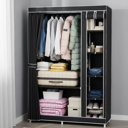 Armario Portatil 146x56 Oficina Tela Tnt Organizador Ropero 5 Colores Segun Stock