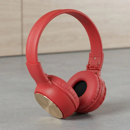 Auriculares Bluetooth Inalámbricos Microsd Radio Fm Rojo