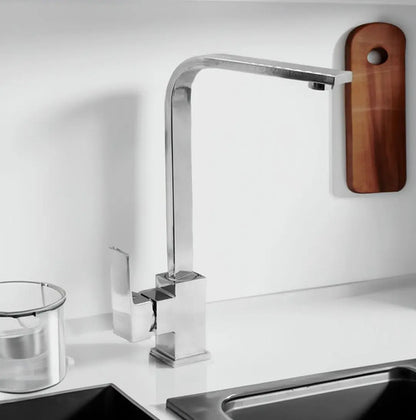 Monocomando Cocina Mesada Canilla Grifo Metalico Chato Metalico Cromado