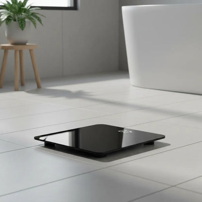 Balanza Personal Digital Vidrio Templado 180kg Pantalla Led Negro