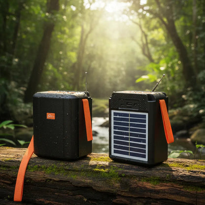 Parlante Bluetooth Portatil Cargador Solar 2500mah Usb Tf Fm Negro