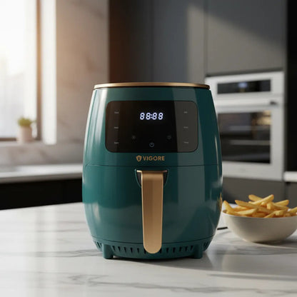 Maquina Freidora Aire Electrica 6lt 2400w Digital Cocina Verde Oscuro