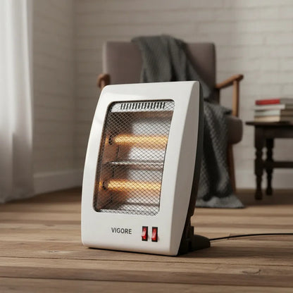 Estufa Electrica Cuarzo Calefactor Portatil 2 Niveles 800 W Blanco