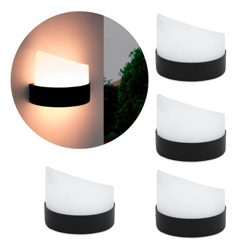 Set X4 Foco Pared Aplique Exterior Lampara Luminaria